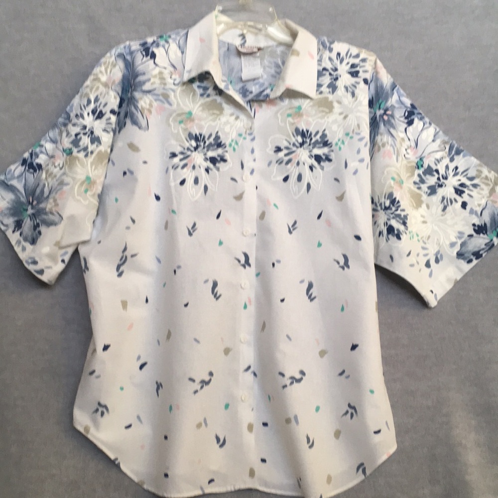 Ms. Tops Shacket Crisp Cool Cotton Comfort Raglan Sleeve Lightweight Fabric 24W
